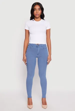 Acid Wash Twill Skinny Leg Pants