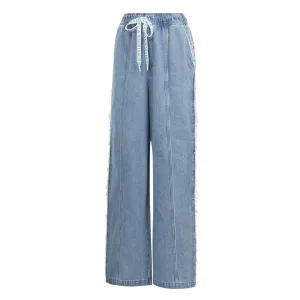 adidas - Women's adidas Originals x Kseniaschnaider Denim Frayed Jeans (II5704)