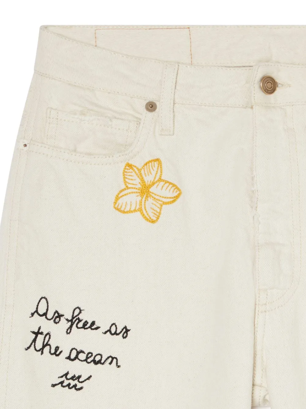 Alanui Graphic-Printed Raw-Cut Hem Jeans