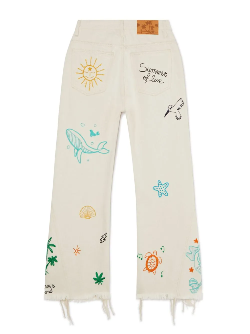 Alanui Graphic-Printed Raw-Cut Hem Jeans
