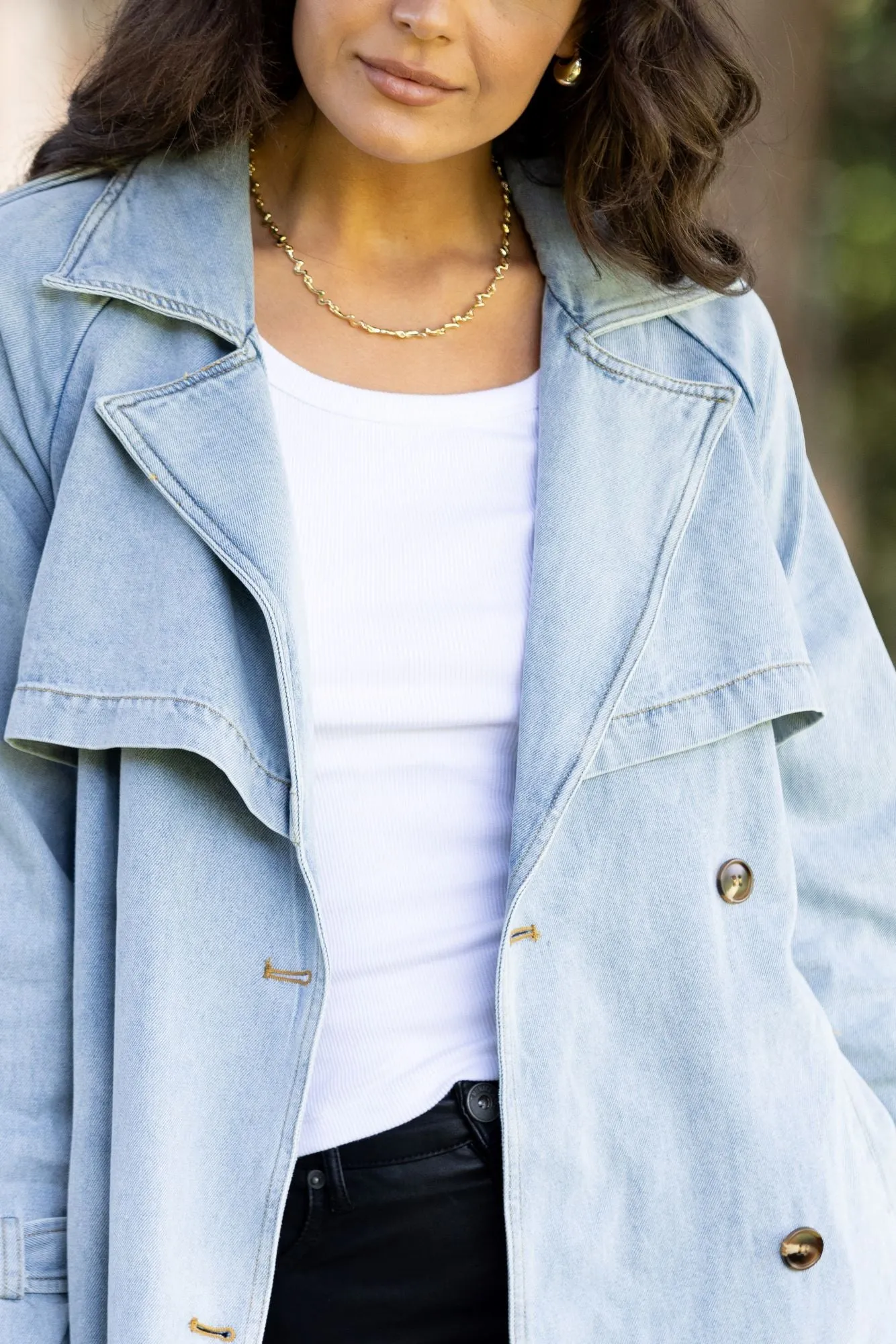 All About Eve Rio Trench Coat Light Blue