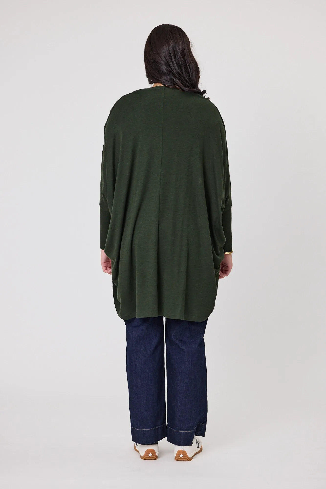 Alpine By Shine On Alaska Merino Drape Cardigan Olive