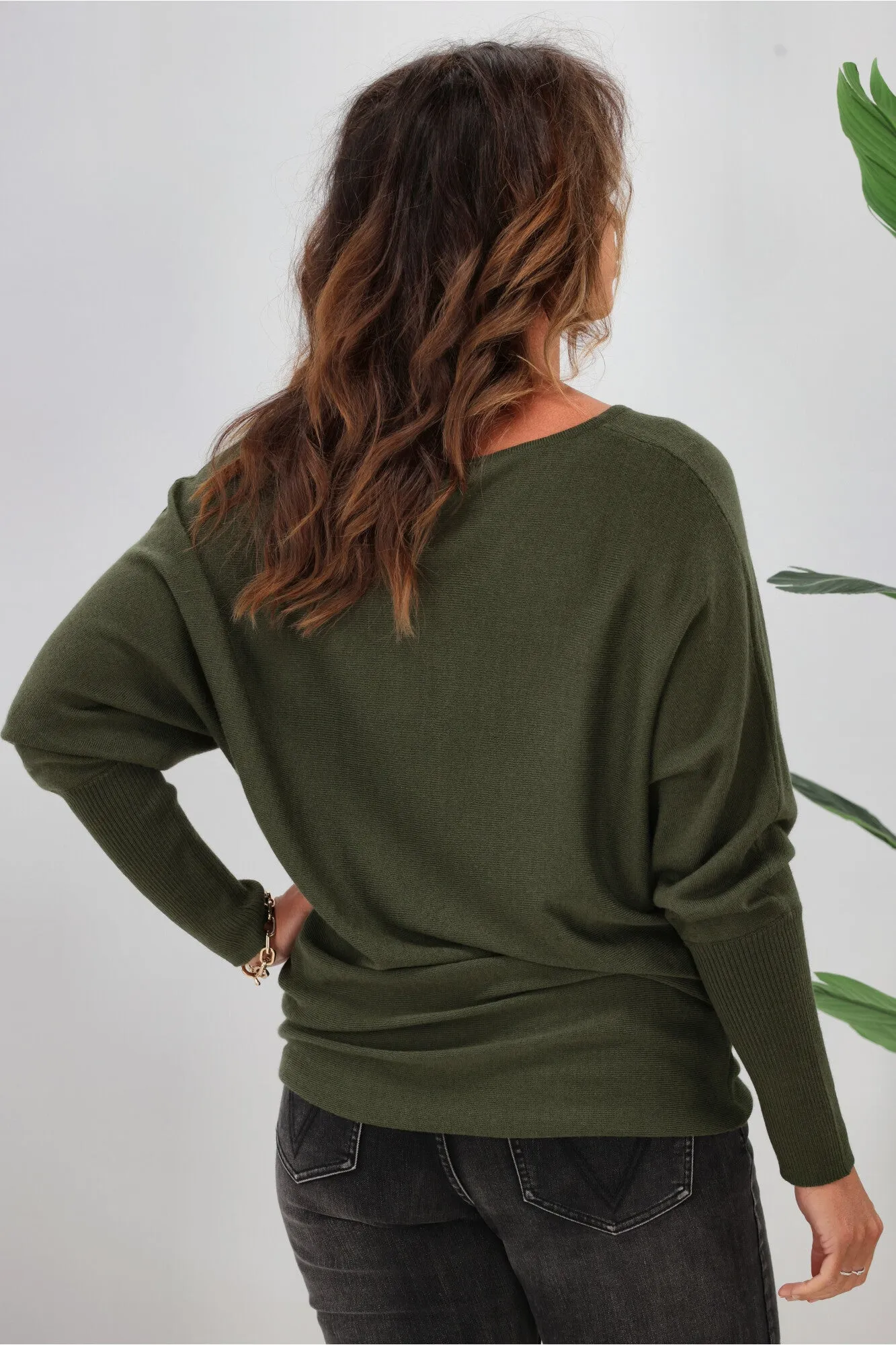 Alpine by Shine On Gigi Merino Batwing Top Olive