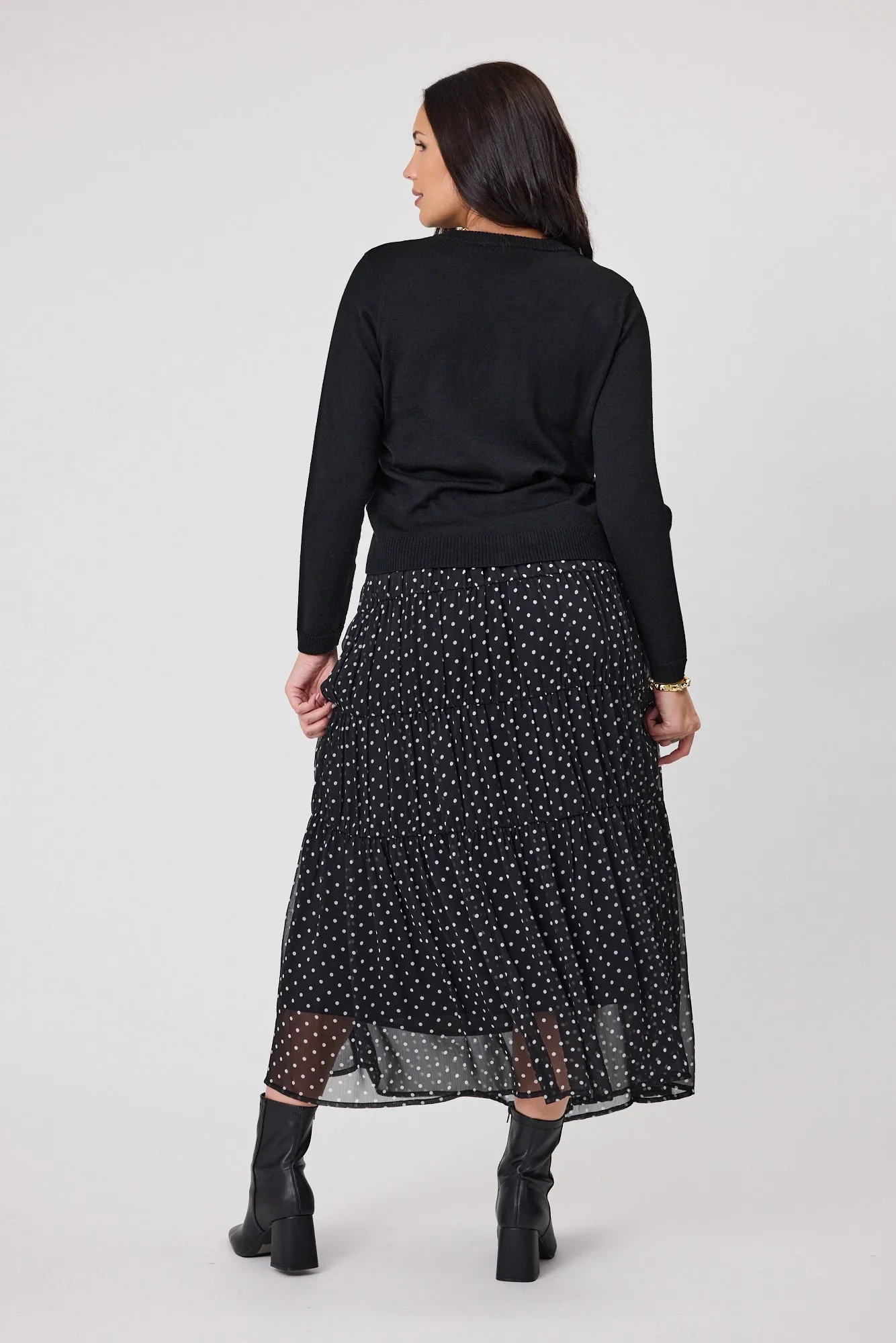 Alpine by Shine On Quebec Rib Detail Cardigan Black