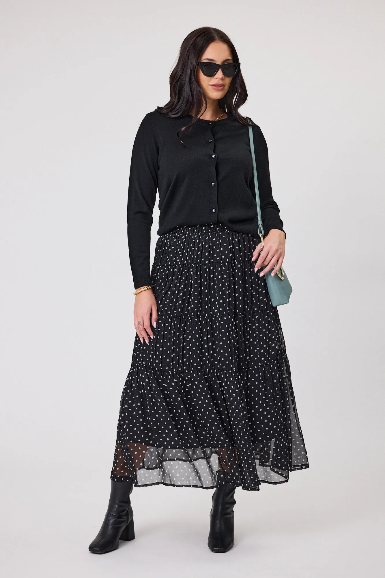 Alpine by Shine On Quebec Rib Detail Cardigan Black