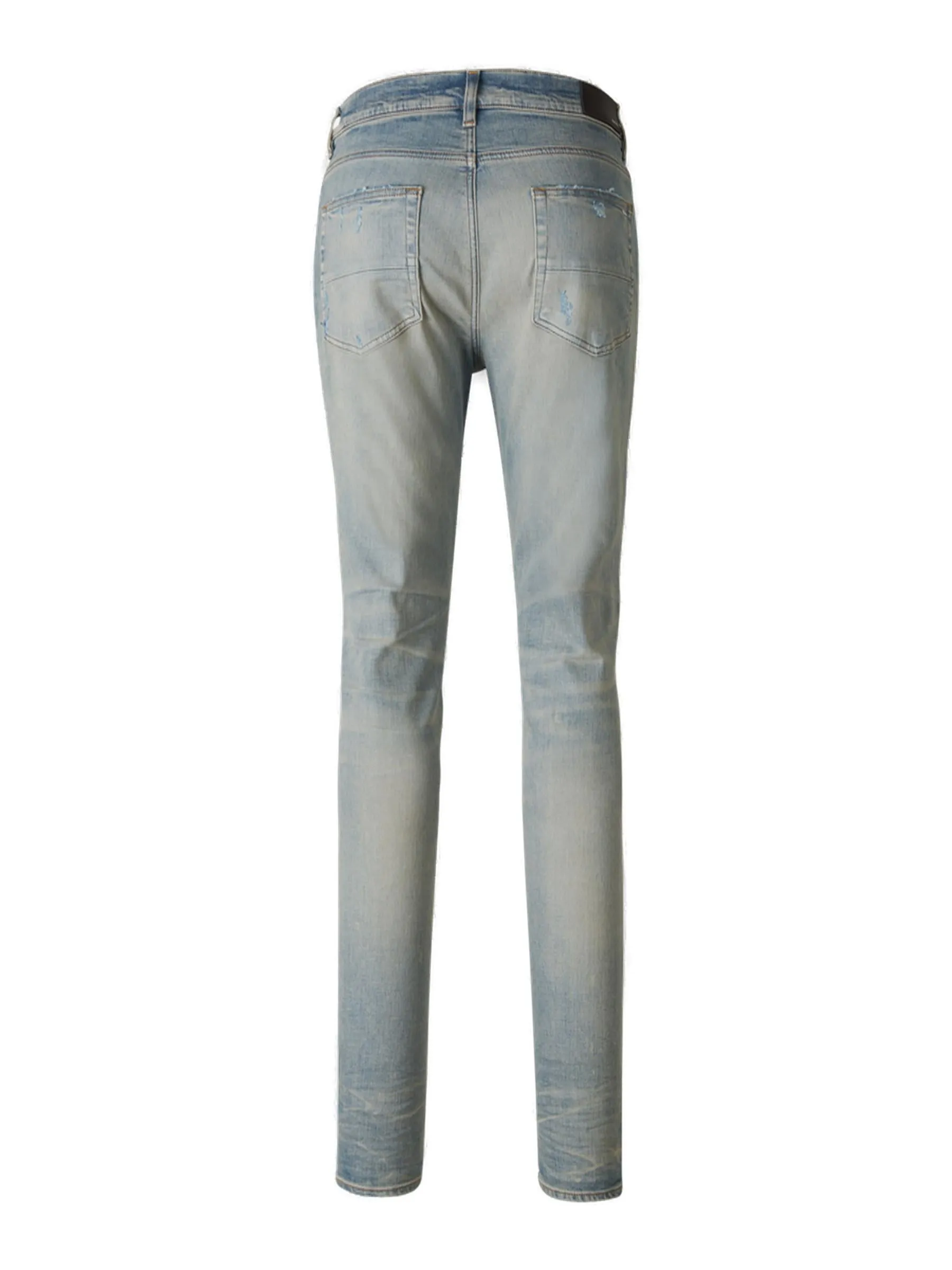Amiri Bandana Print Ripped Detail Skinny Jeans