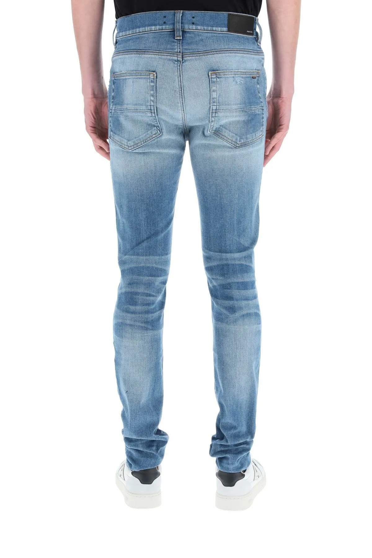 Amiri Ripped Mid-Rise Slim Fit Jeans