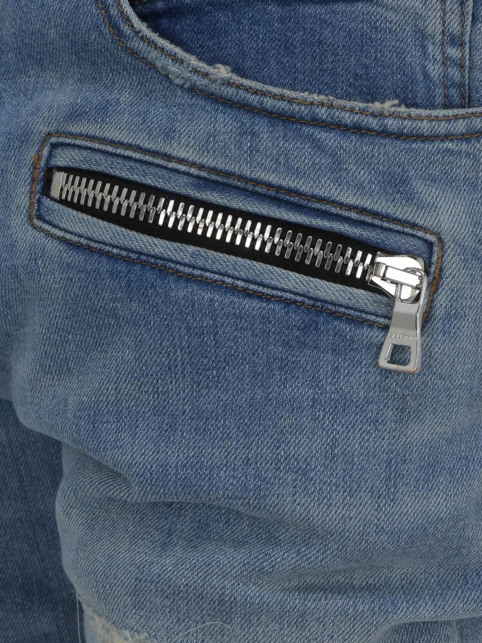 Balmain Distressed High Waist Jeans