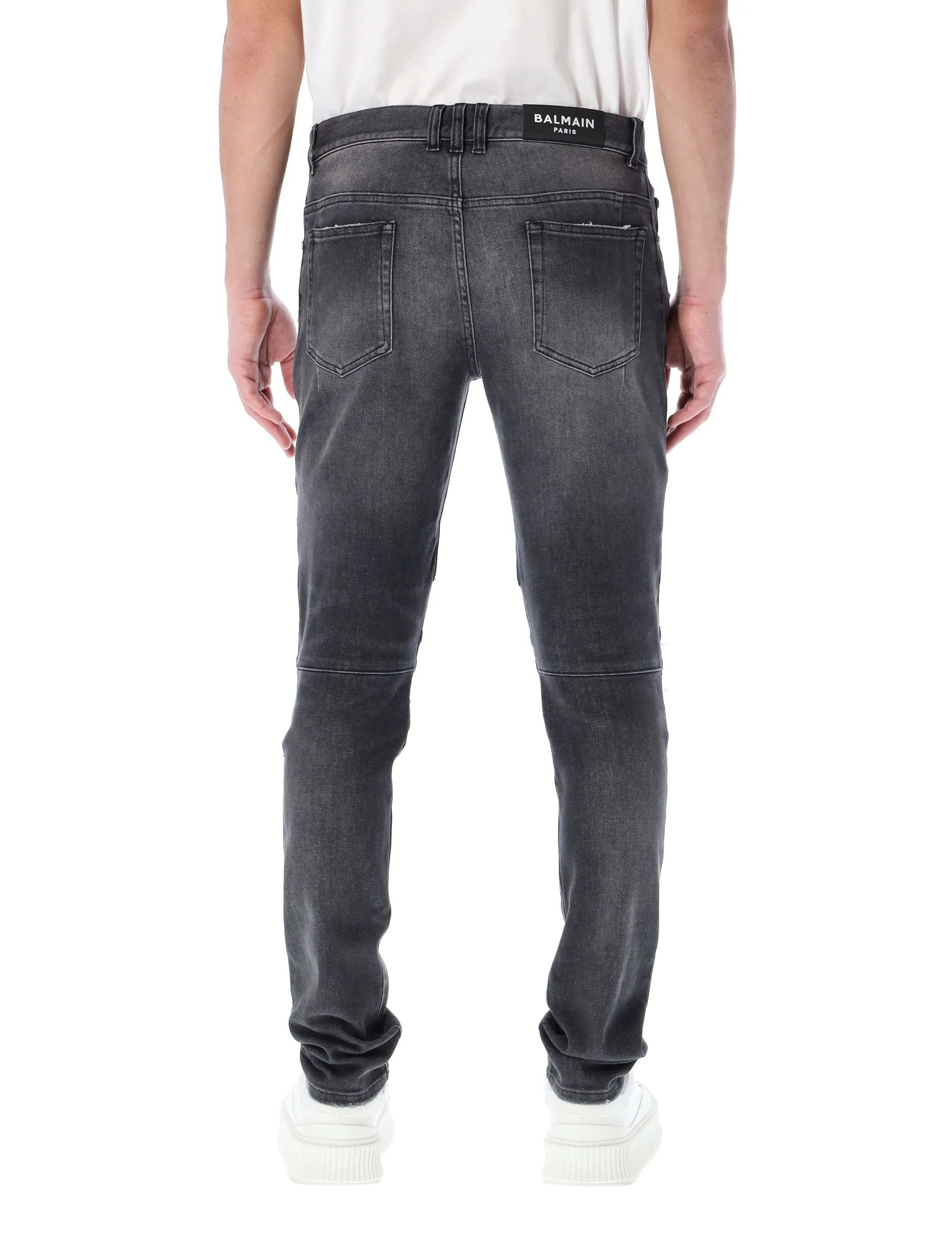 Balmain Distressed High Waist Skinny Jeans