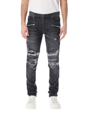 Balmain Distressed High Waist Skinny Jeans