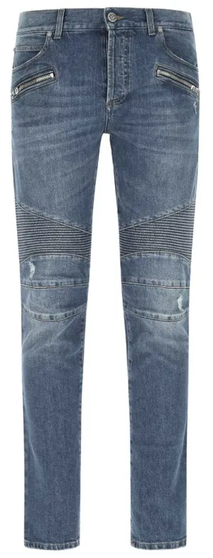 Balmain Panelled Slim Cut Jeans