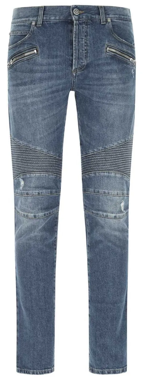 Balmain Panelled Slim Cut Jeans