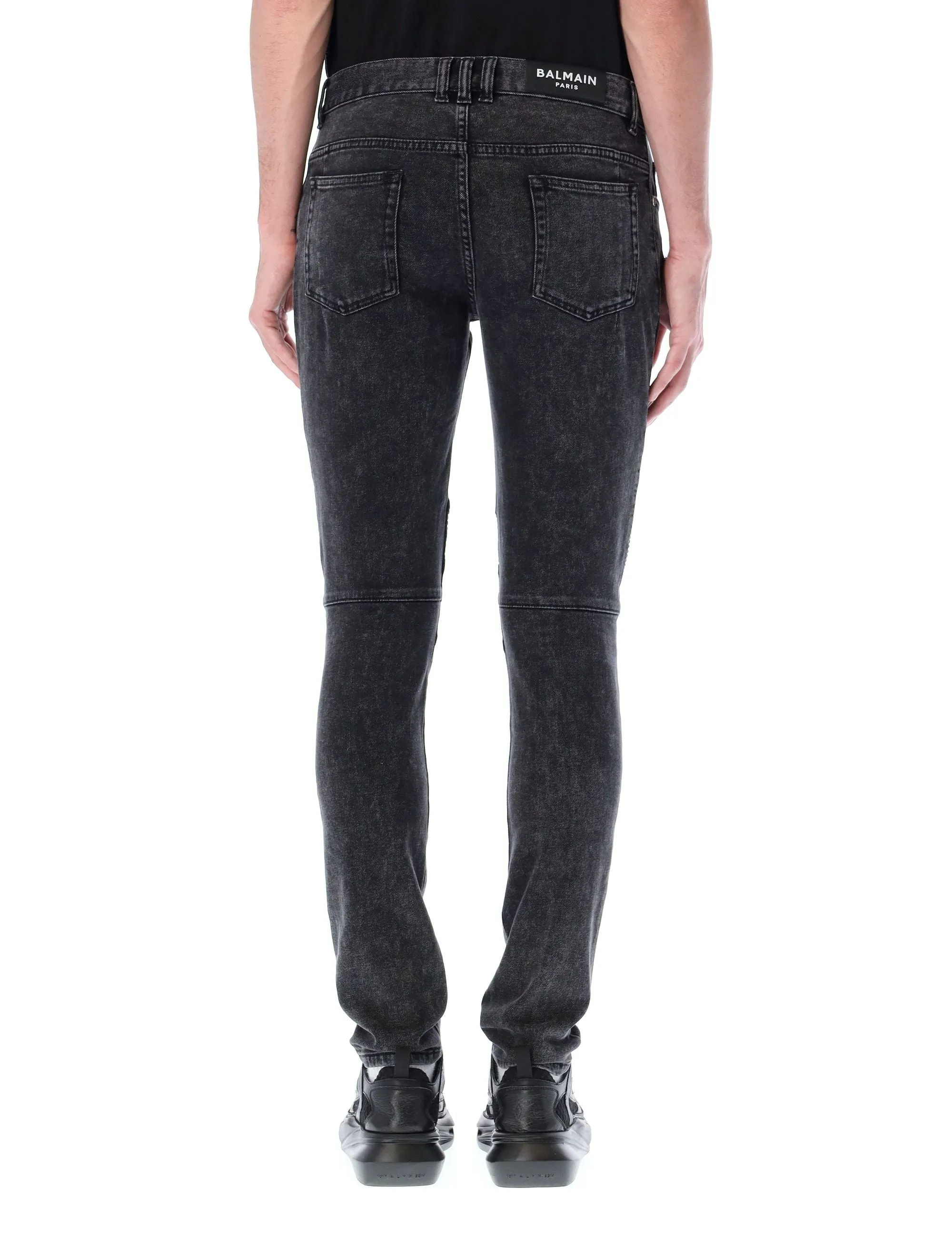 Balmain Skinny Cut Zip-Detailed Jeans