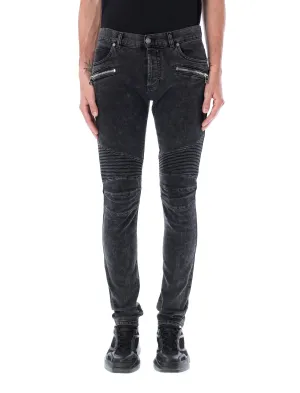 Balmain Skinny Cut Zip-Detailed Jeans