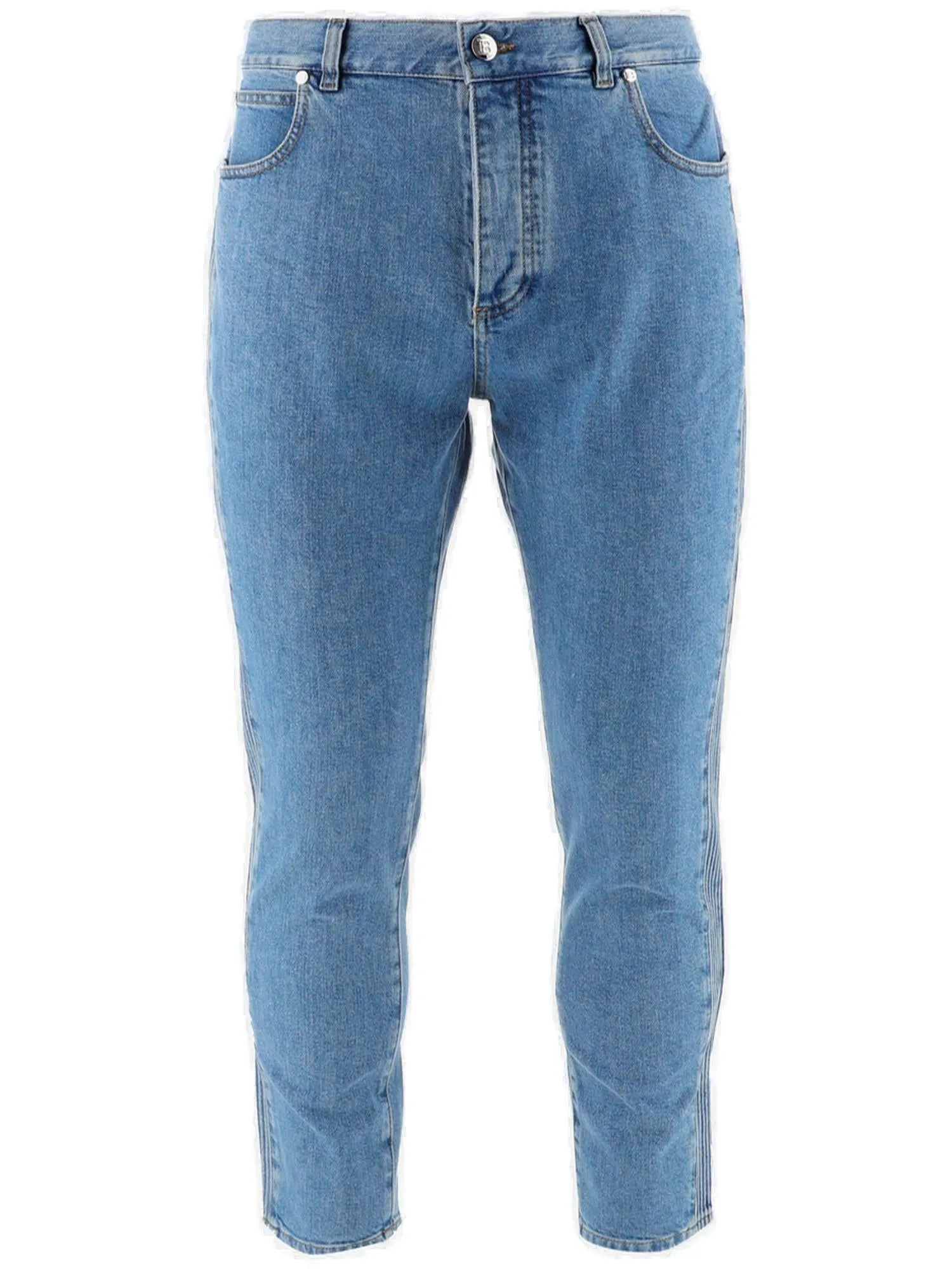Balmain Straight Leg Cropped Jeans