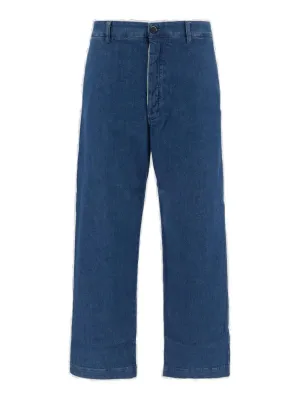 Barena Button Detailed Wide Leg Jeans