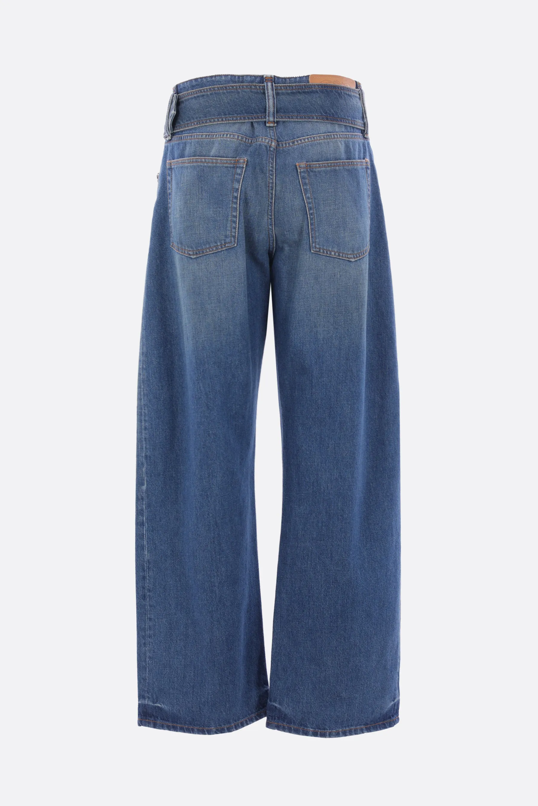 belted denim jeans