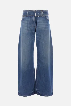 belted denim jeans