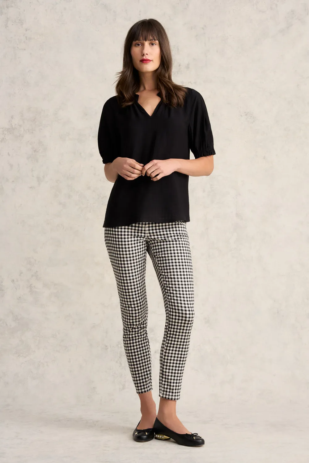 Bengajean® 7/8th Skinny Leg - Black & Ecru Gingham