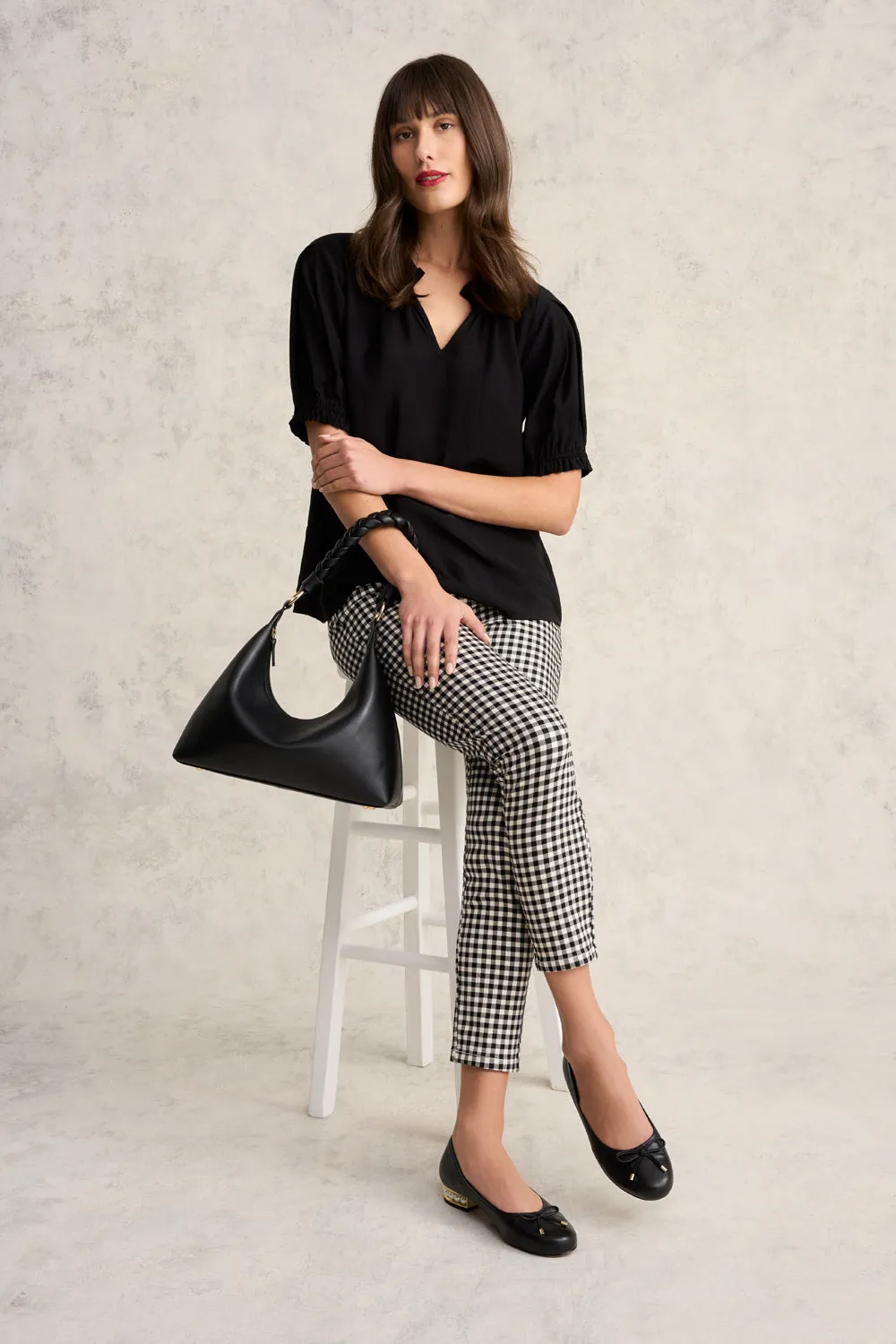 Bengajean® 7/8th Skinny Leg - Black & Ecru Gingham