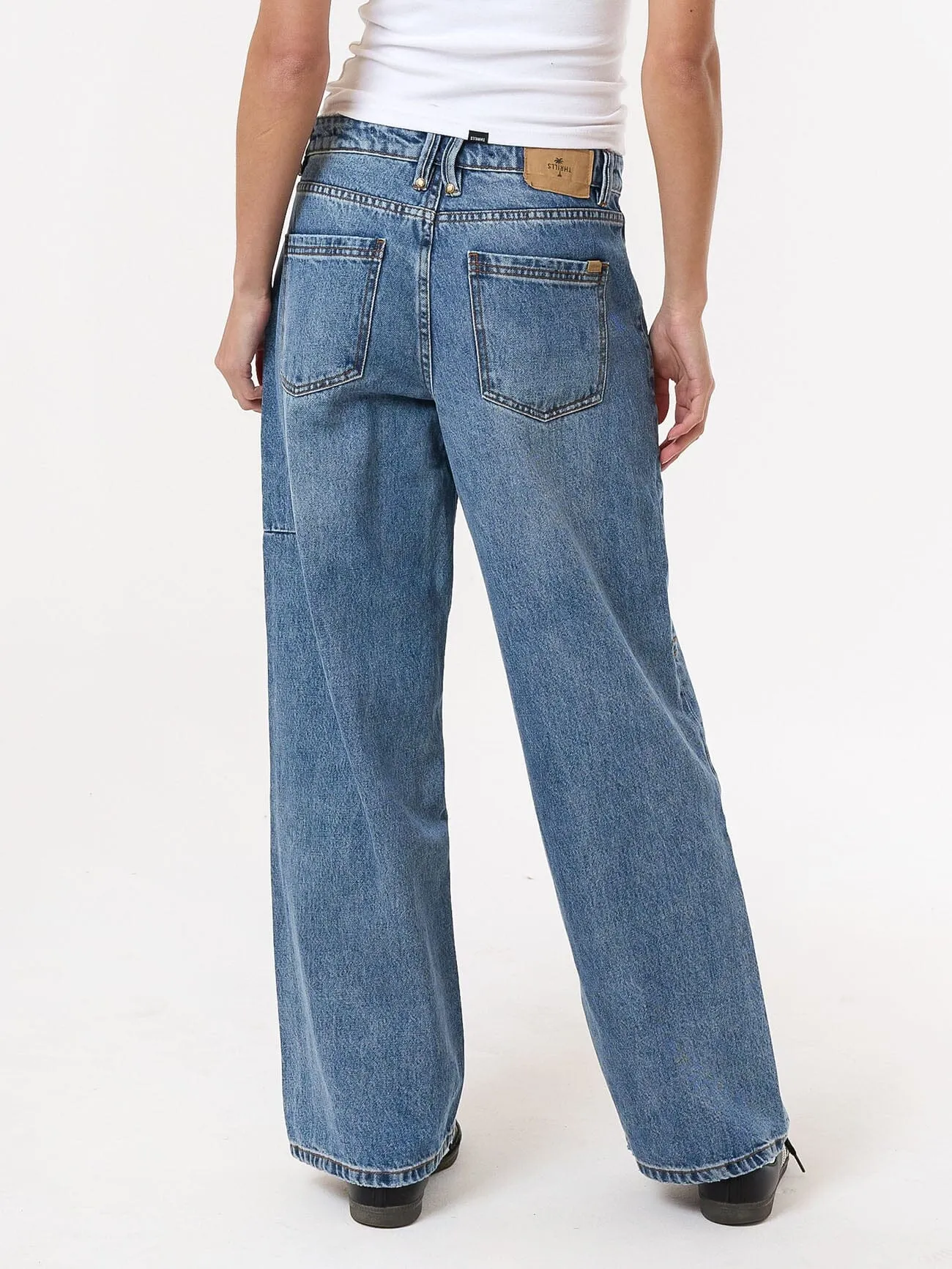 Billie Low Rise Baggy Jean - Weathered Blue