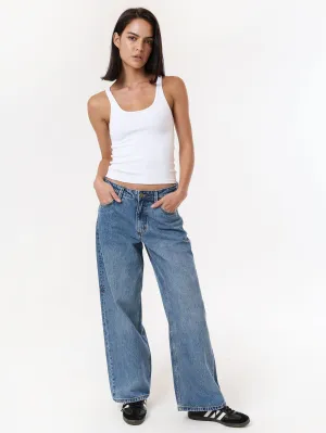 Billie Low Rise Baggy Jean - Weathered Blue