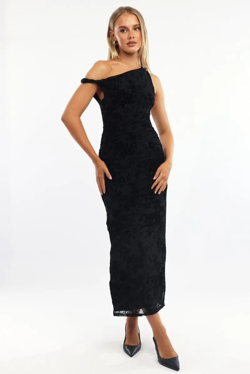 Black Bodycon Dress Burnout