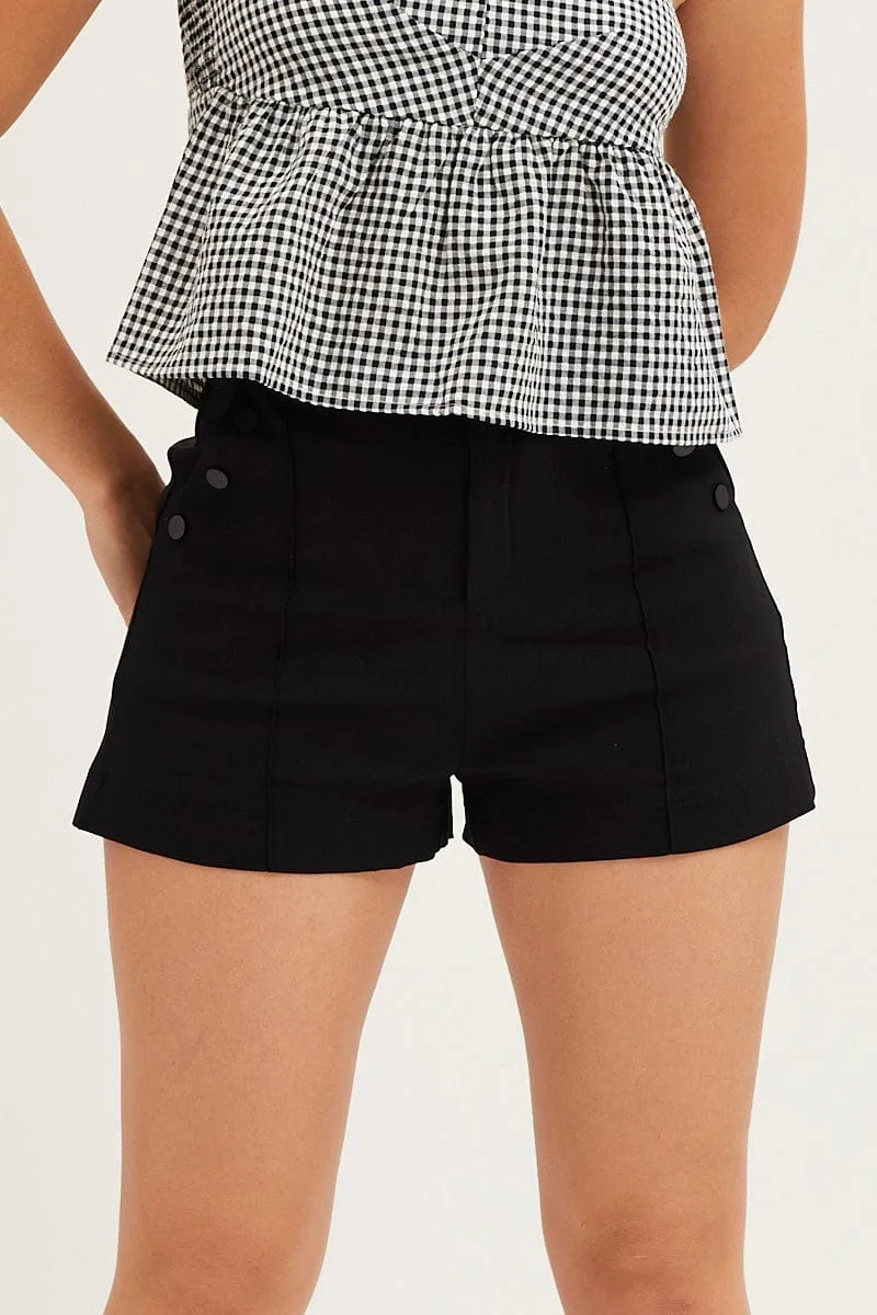 Black Mini Shorts High Rise