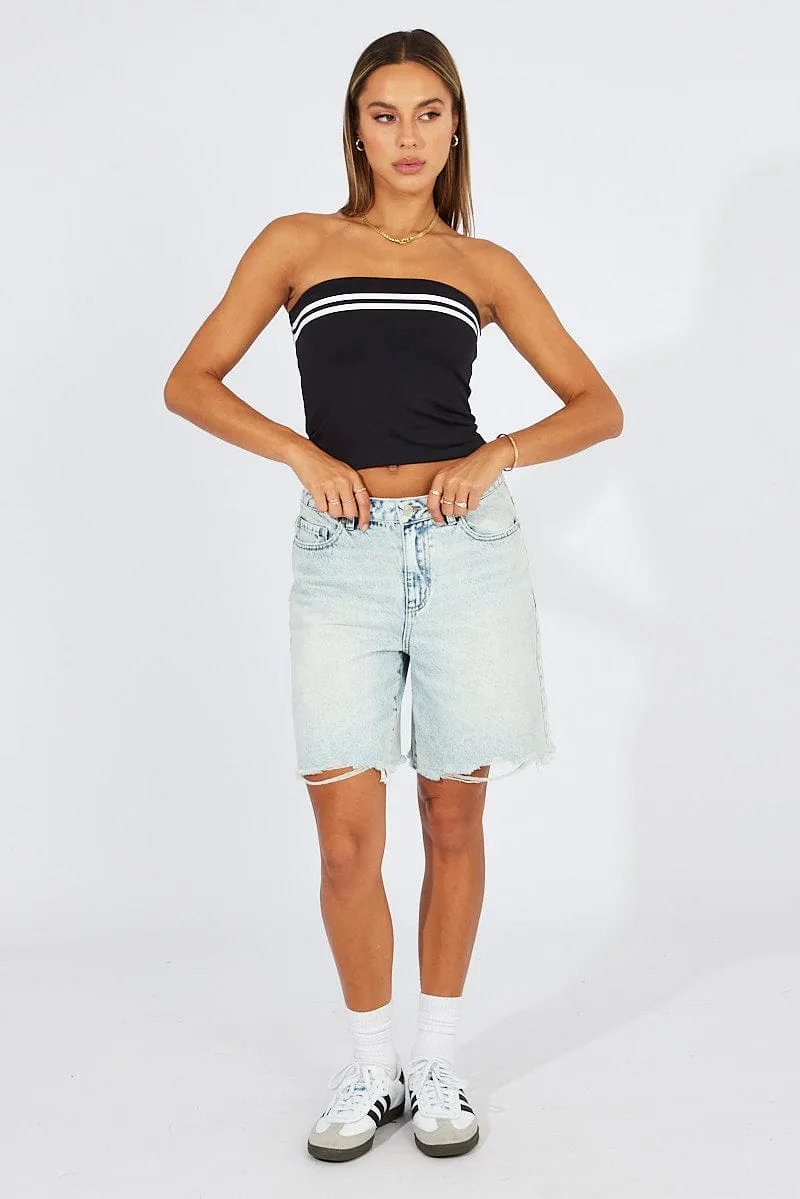 Black Supersoft Bandeau Top