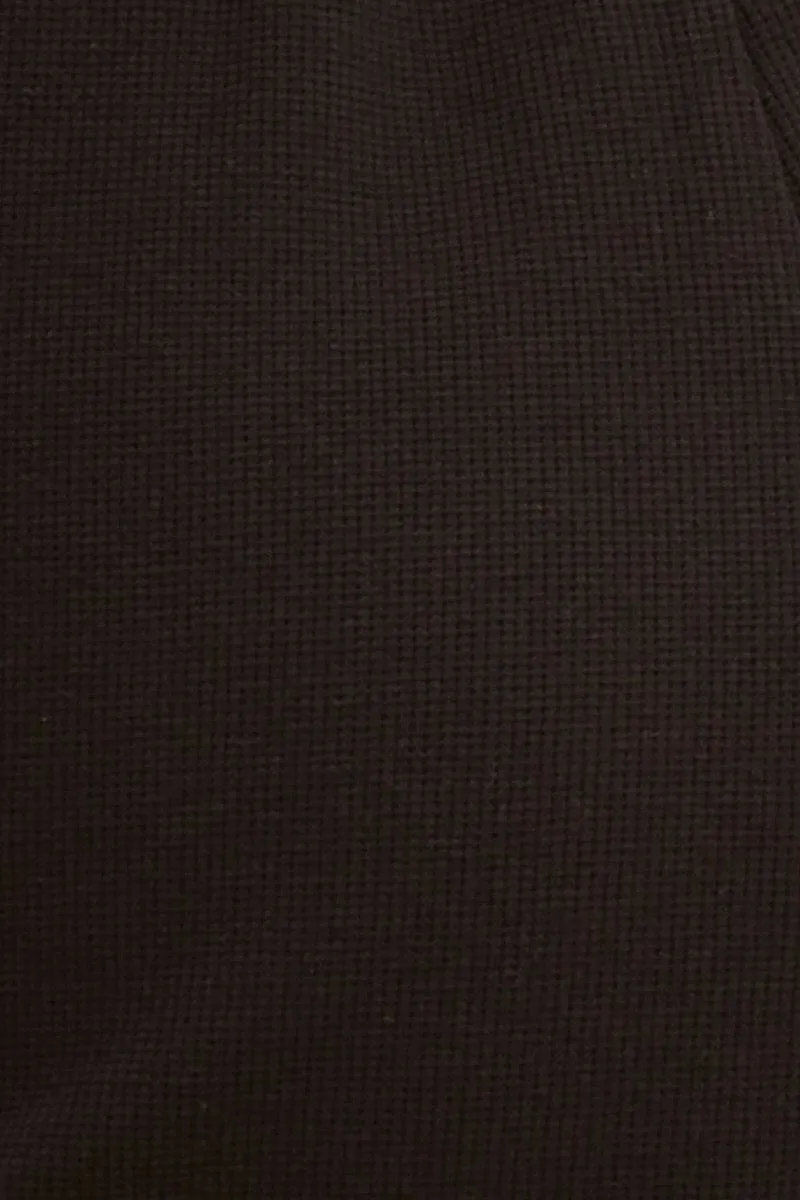 Black Sutton Waffle Ruched Shorts