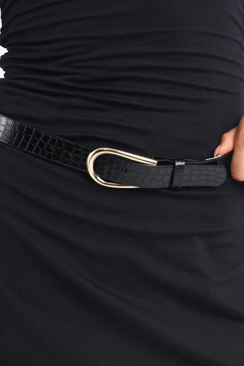 Black Waist and Hip Jeans Belt