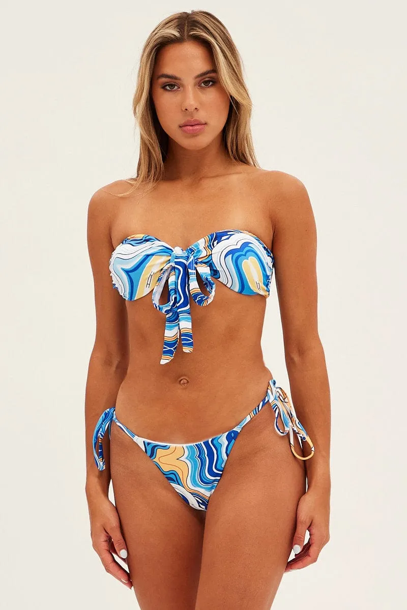 Blue Abstract Two Piece Bikini