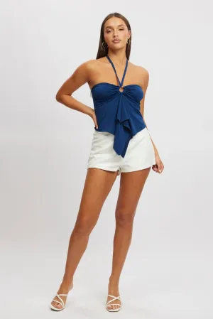 Blue Halter Top Sleeveless