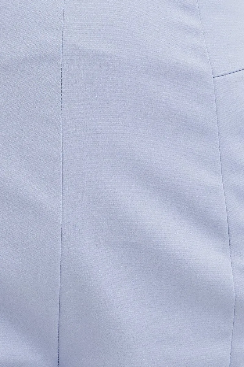 Blue High Rise Shorts