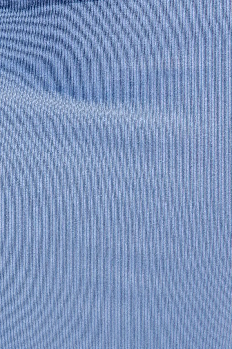 Blue Midi Skirt Bodycon Ring Ribbed