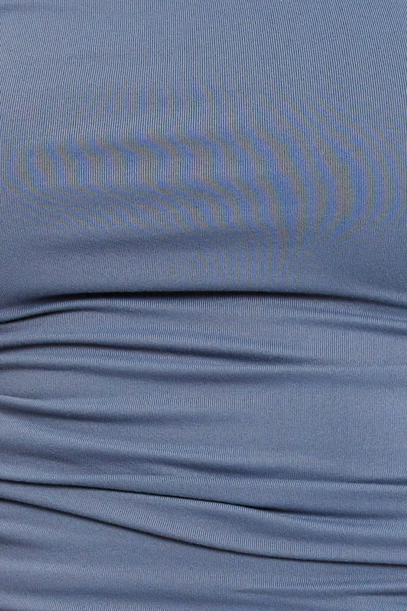 Blue Supersoft Top One Shoulder