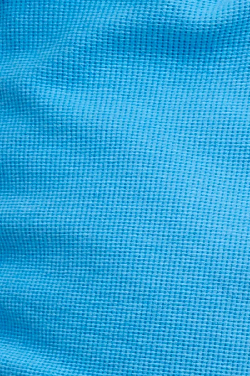 Blue Sutton Waffle Ruched Shorts