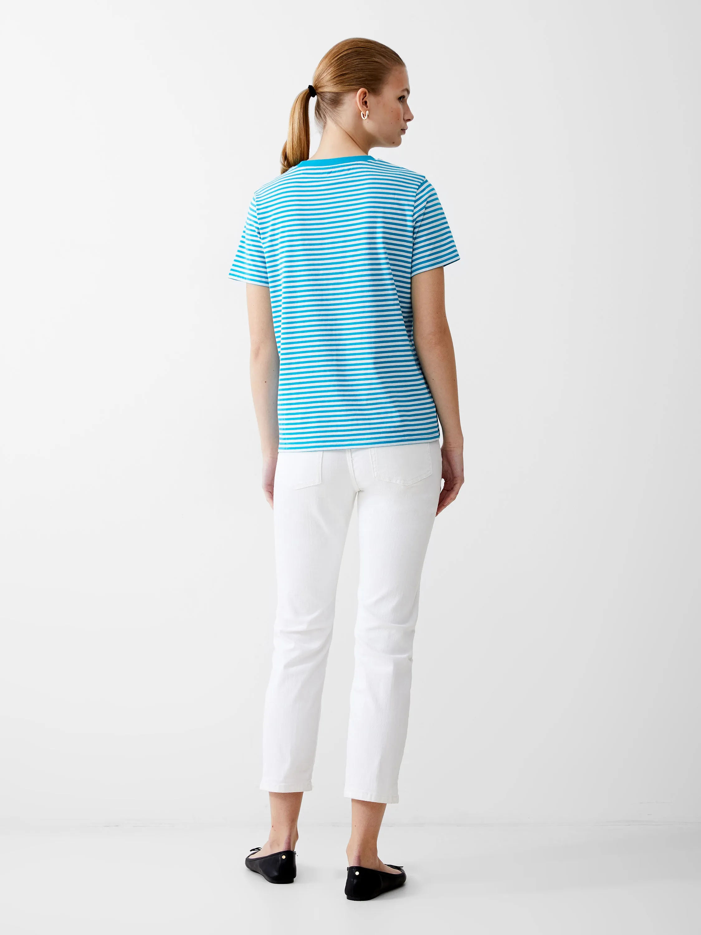 Bonjour Stripe Graphic T-Shirt