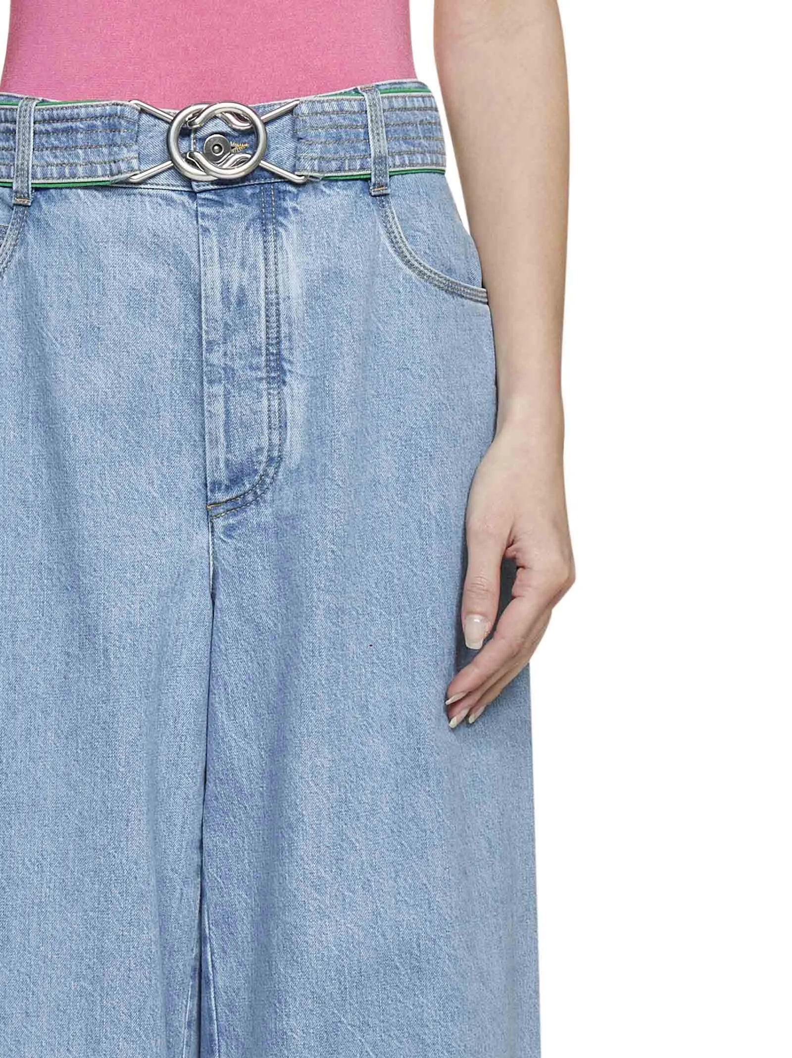 Bottega Veneta Belted Wide-Leg Jeans