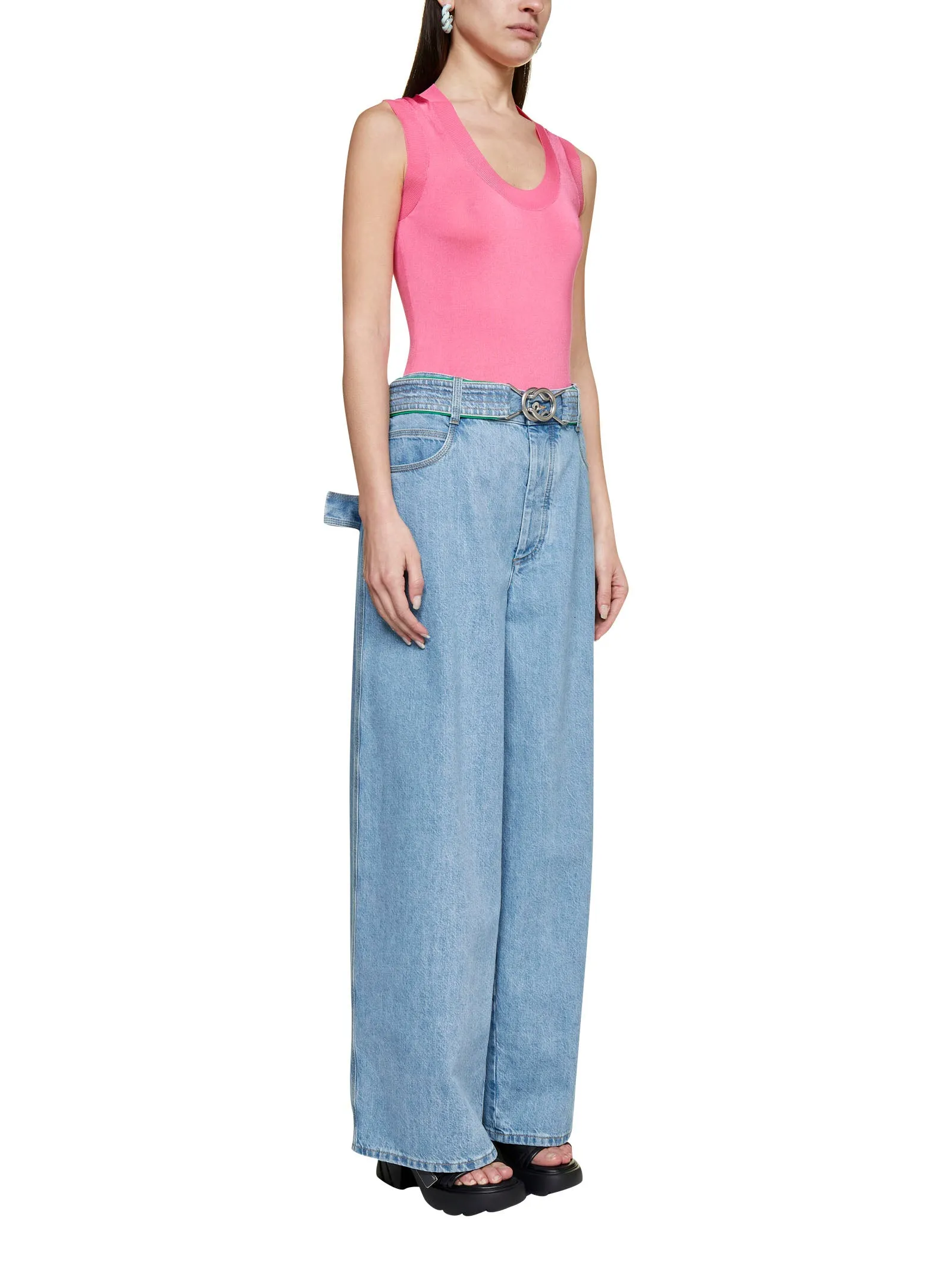 Bottega Veneta Belted Wide-Leg Jeans