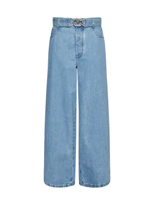 Bottega Veneta Belted Wide-Leg Jeans