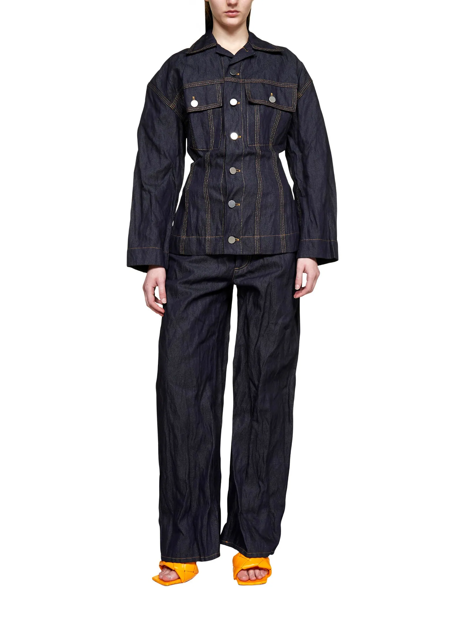 Bottega Veneta Wide Leg Twill Jeans