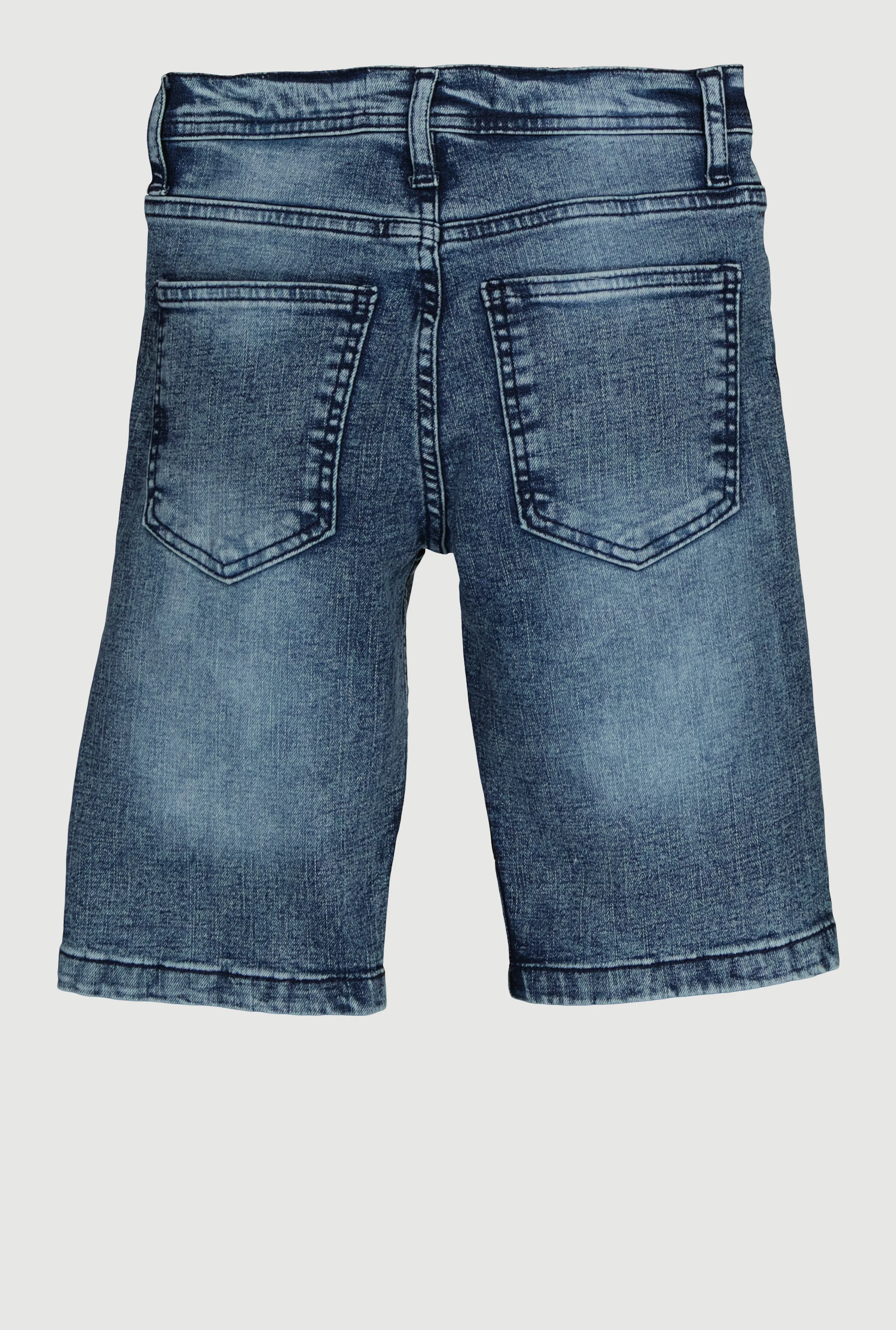 Boys Decorative Stitch Distressed Denim Shorts