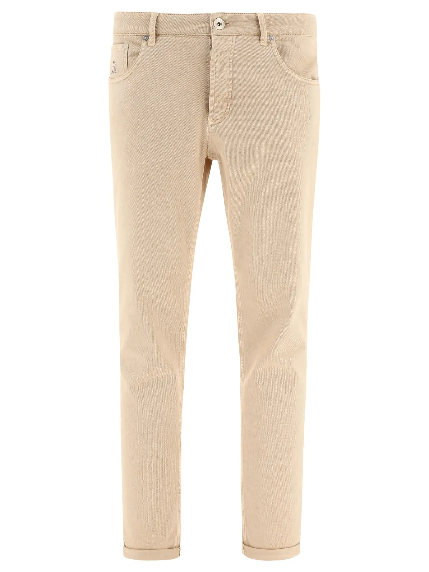 Brunello Cucinelli Logo Patch Straight Leg Jeans