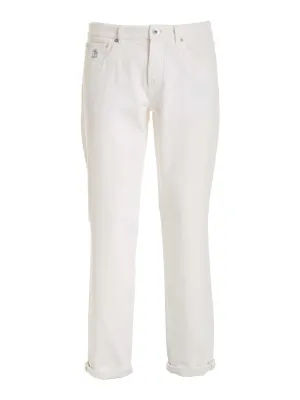 Brunello Cucinelli Logo Patch Straight-Leg Jeans