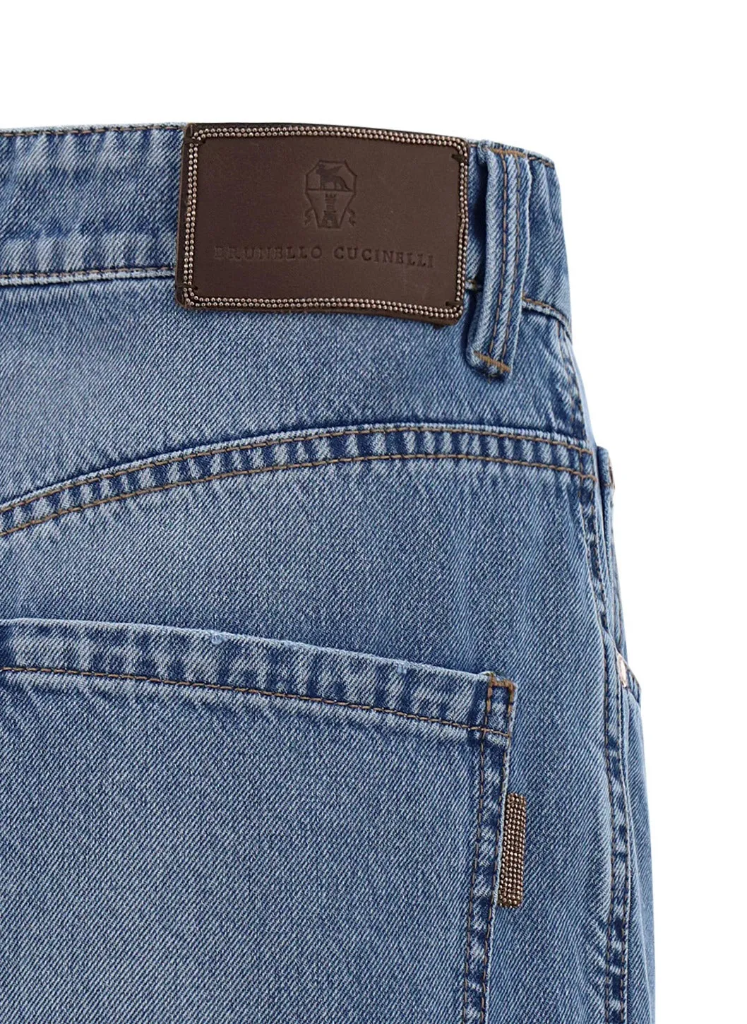 Brunello Cucinelli Logo Patch Straight Leg Jeans