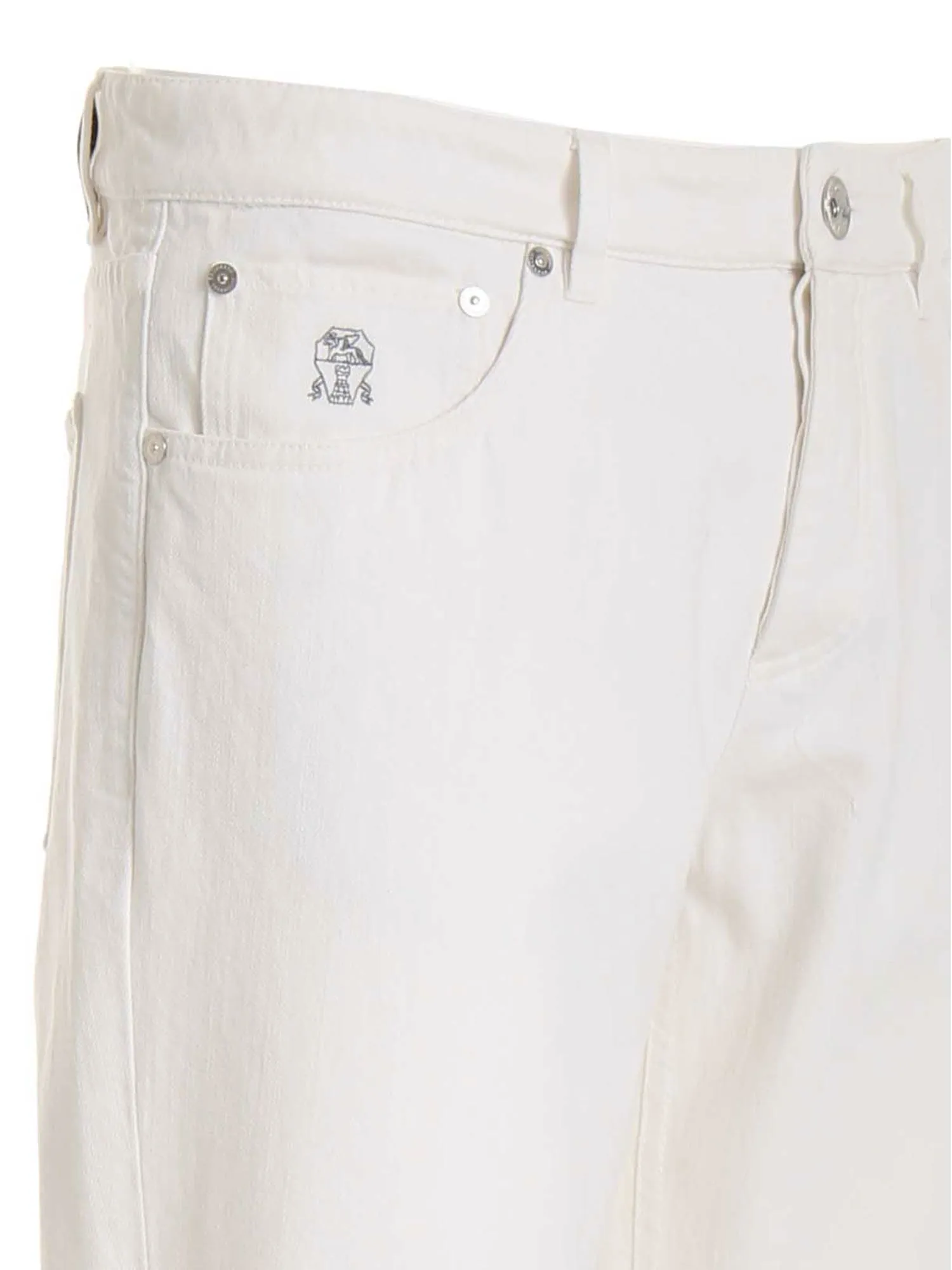 Brunello Cucinelli Logo Patch Straight-Leg Jeans