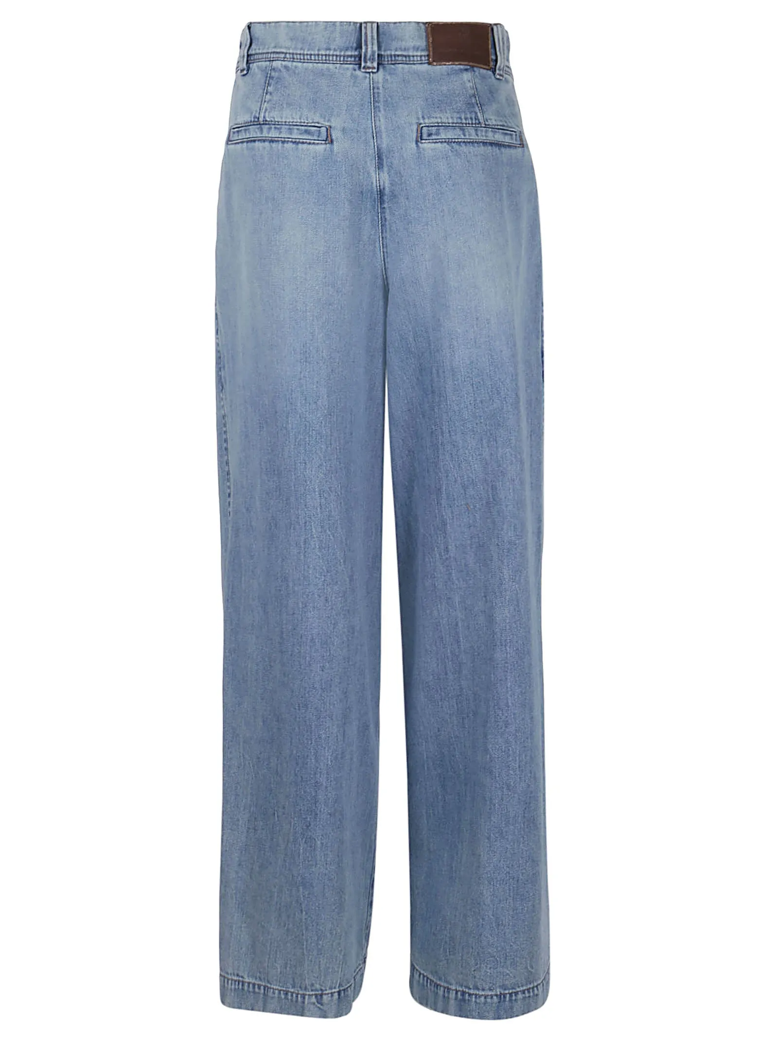 Brunello Cucinelli Wide Leg Pleated Jeans