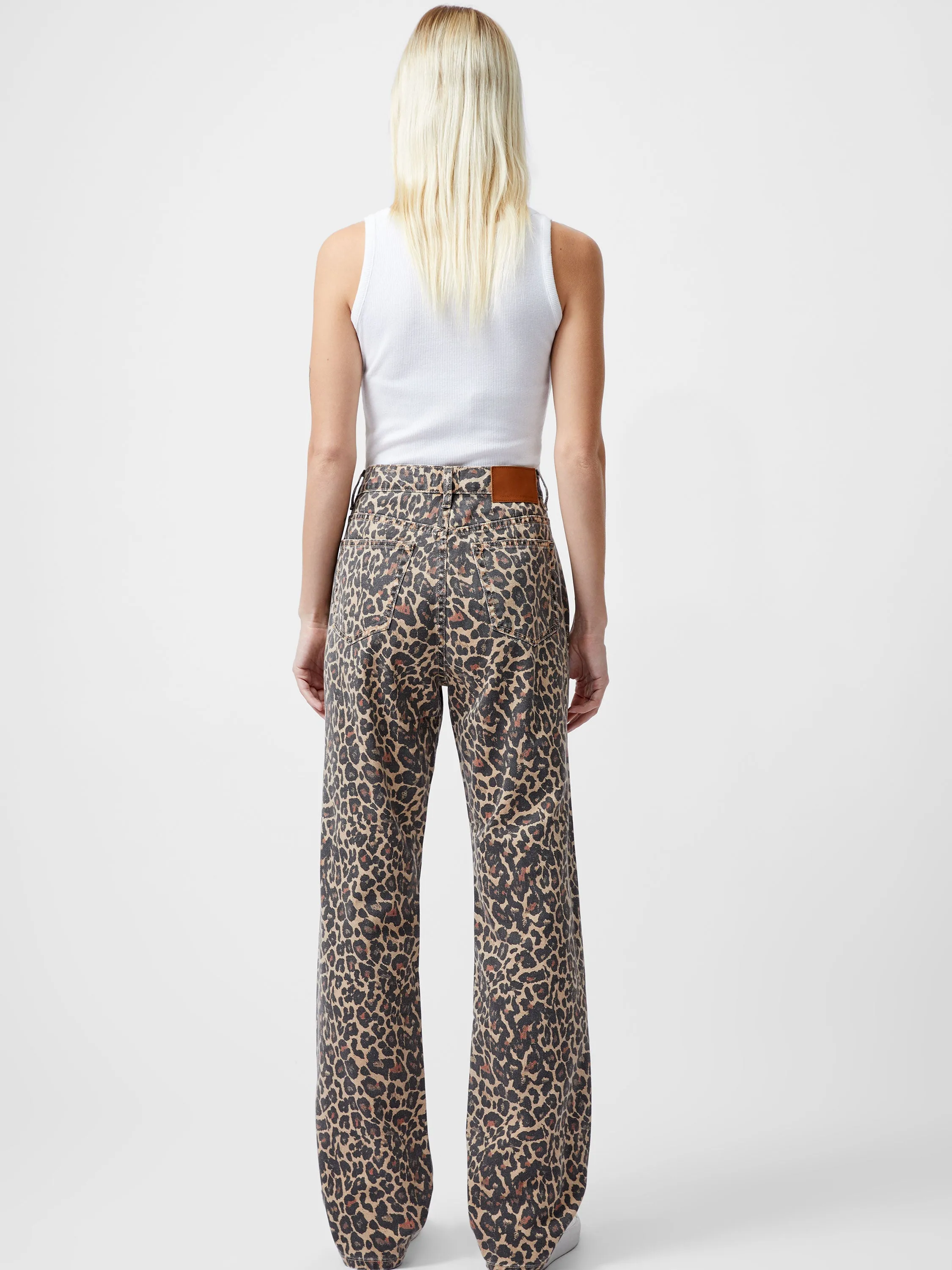 Charlie Leopard Print Straight Leg Jeans