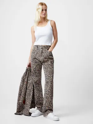 Charlie Leopard Print Straight Leg Jeans